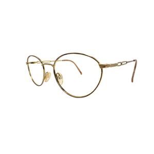 Puriti 204 Brown (Brown/Gold) 54-19-135mm Eyeglasses FRAMES ONLY -GOOD CONDITION